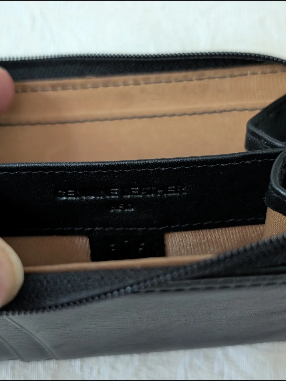 Black Men Women's Zip-Around Wallet ID Window Key Ring Solid